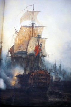 Trafalgar Mayer Batailles navale Peinture à l'huile